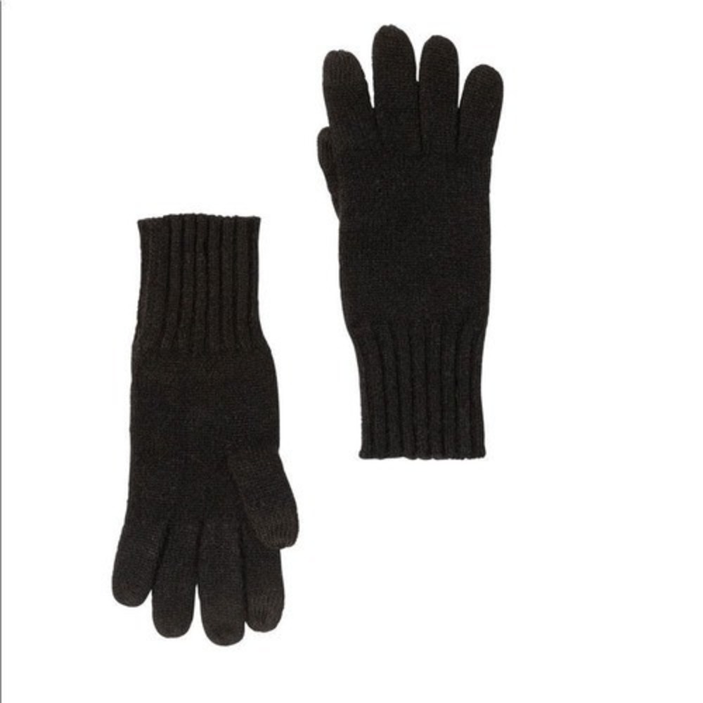 AMICALE Cashmere Touch Screen Tech‎ Knit Gloves, Luxurious, 100%, Black, NWT